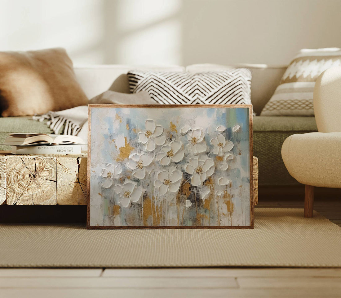 Blooming Elegance: A Textured Floral Canvas