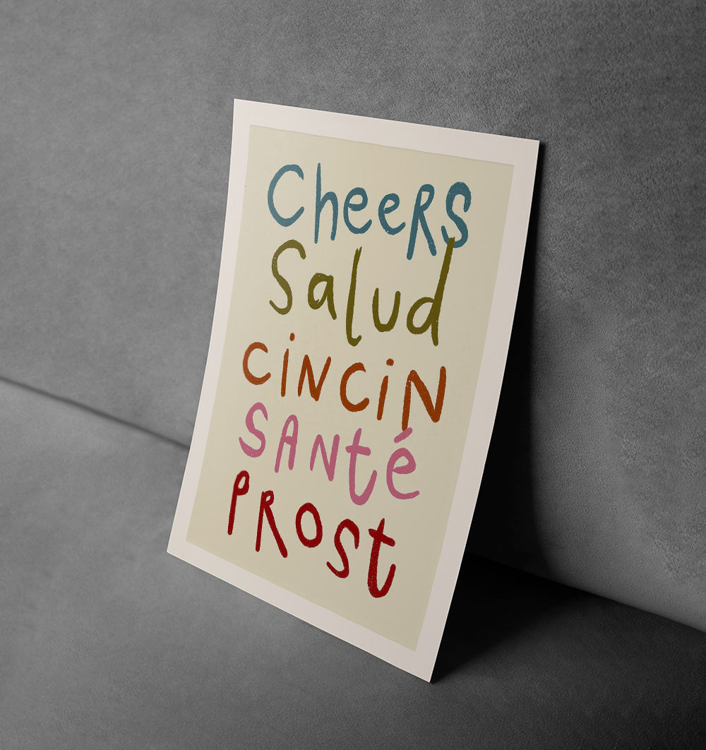 Cheers Multilingual – Fun and Festive Kitchen Canvas Print