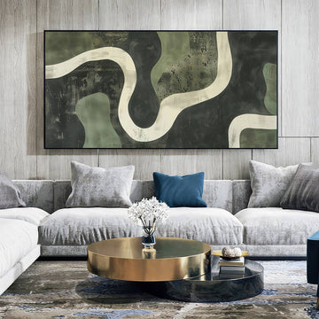 Winding Paths: Abstract Flowing Lines in Earthy Tones