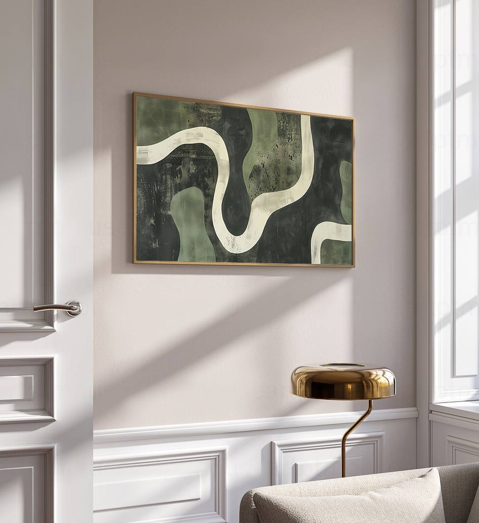 Winding Paths: Abstract Flowing Lines in Earthy Tones