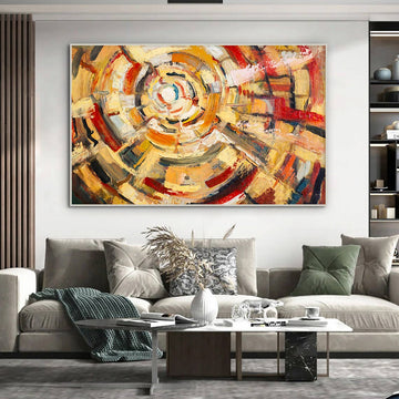 Radiant Swirl – Vibrant Abstract Circular Motion Canvas Art