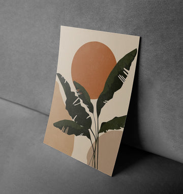 Tropical Dawn – Minimalist Botanical Art Poster