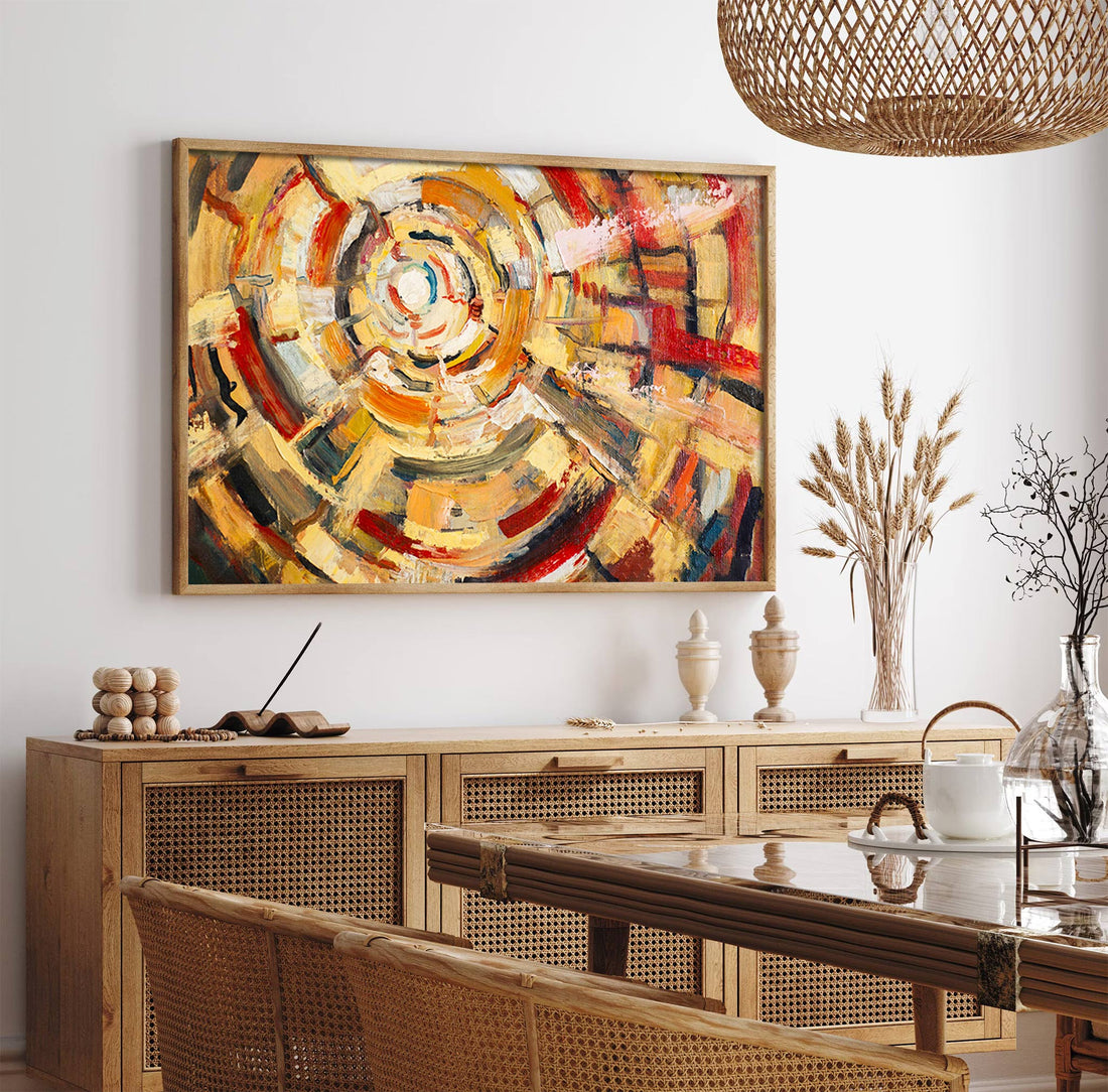 Radiant Swirl – Vibrant Abstract Circular Motion Canvas Art