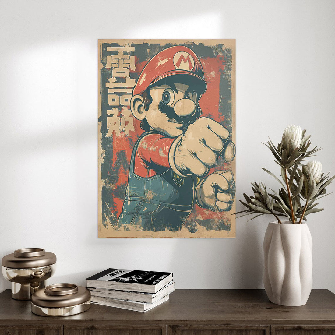 Mario Power Punch Vintage Gaming Art Poster