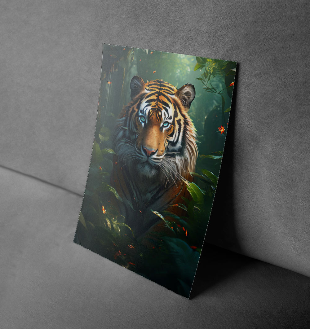 Mystic Predator - Tiger Emerging from the Forest Canvas Poster