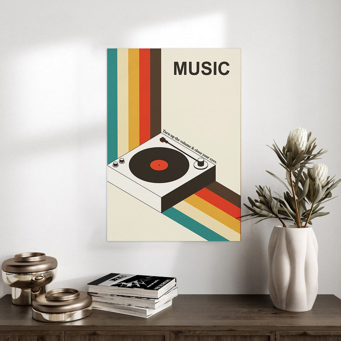 Retro Turntable Music Art Print