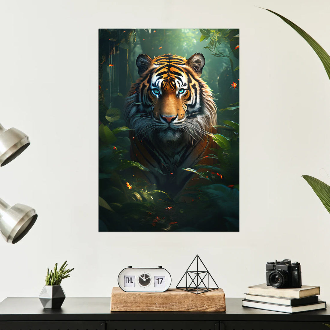 Mystic Predator - Tiger Emerging from the Forest Canvas Poster