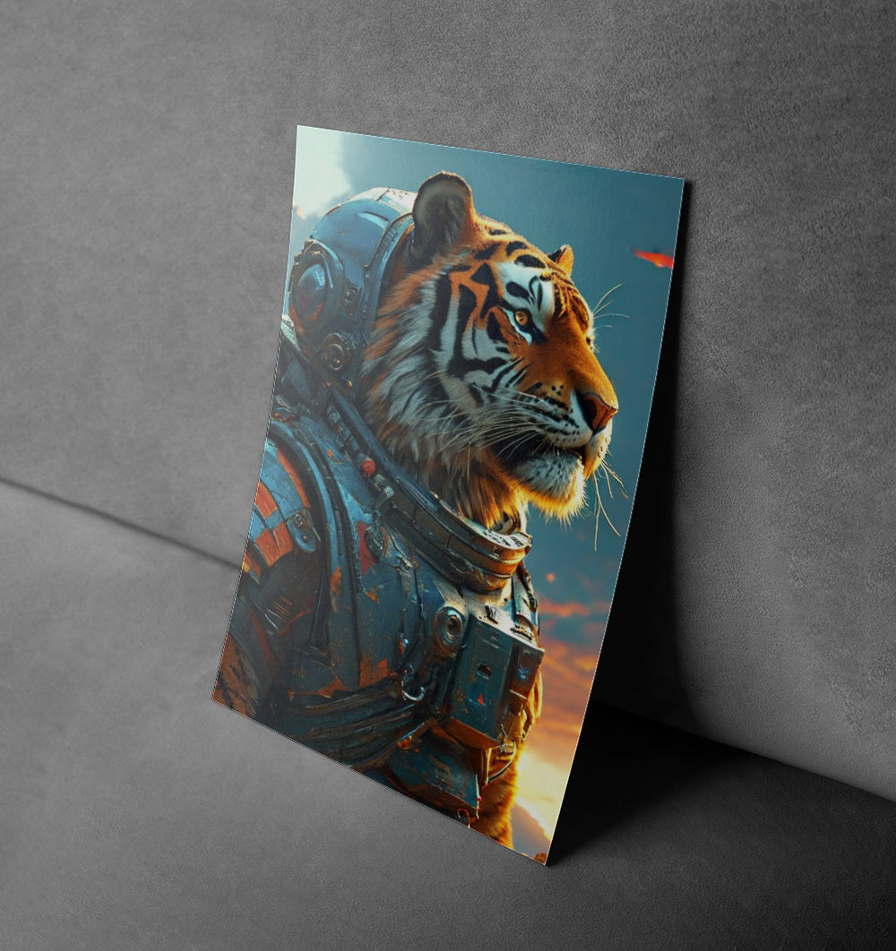 Cosmic Explorer - Tiger Astronaut Canvas Poster