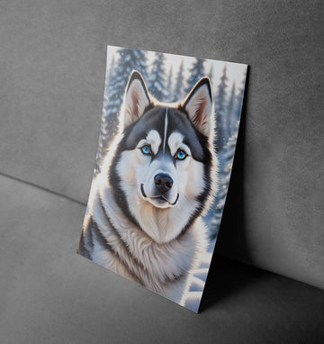 Winter Majesty - Husky in Snow Canvas Poster