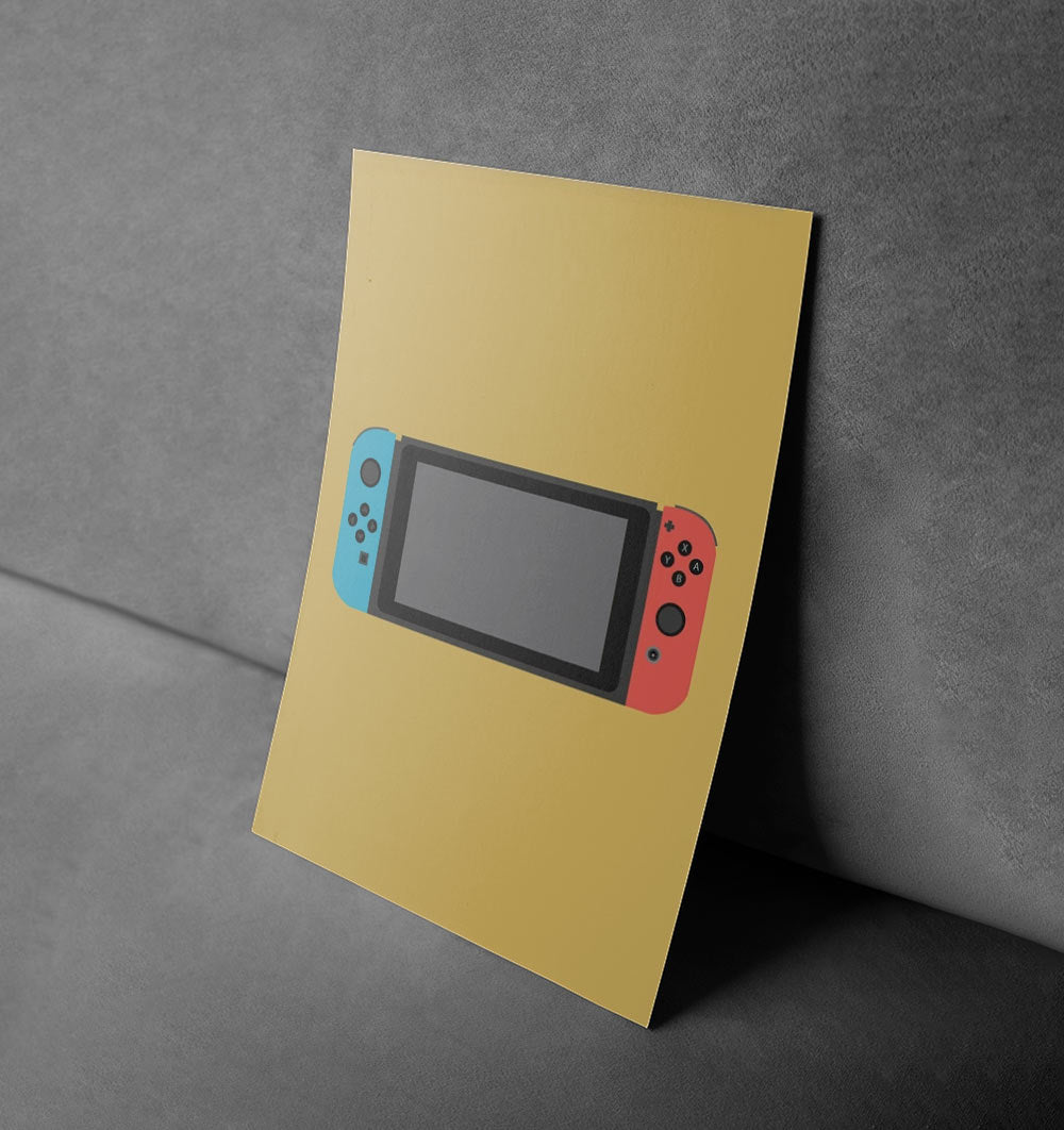 Minimalist Nintendo Switch Gaming Art Poster