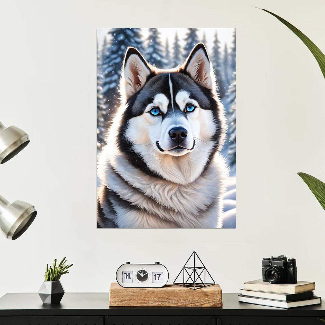 Winter Majesty - Husky in Snow Canvas Poster