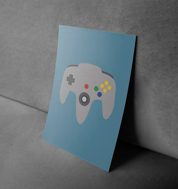 Nintendo 64 Controller Retro Minimalist Poster