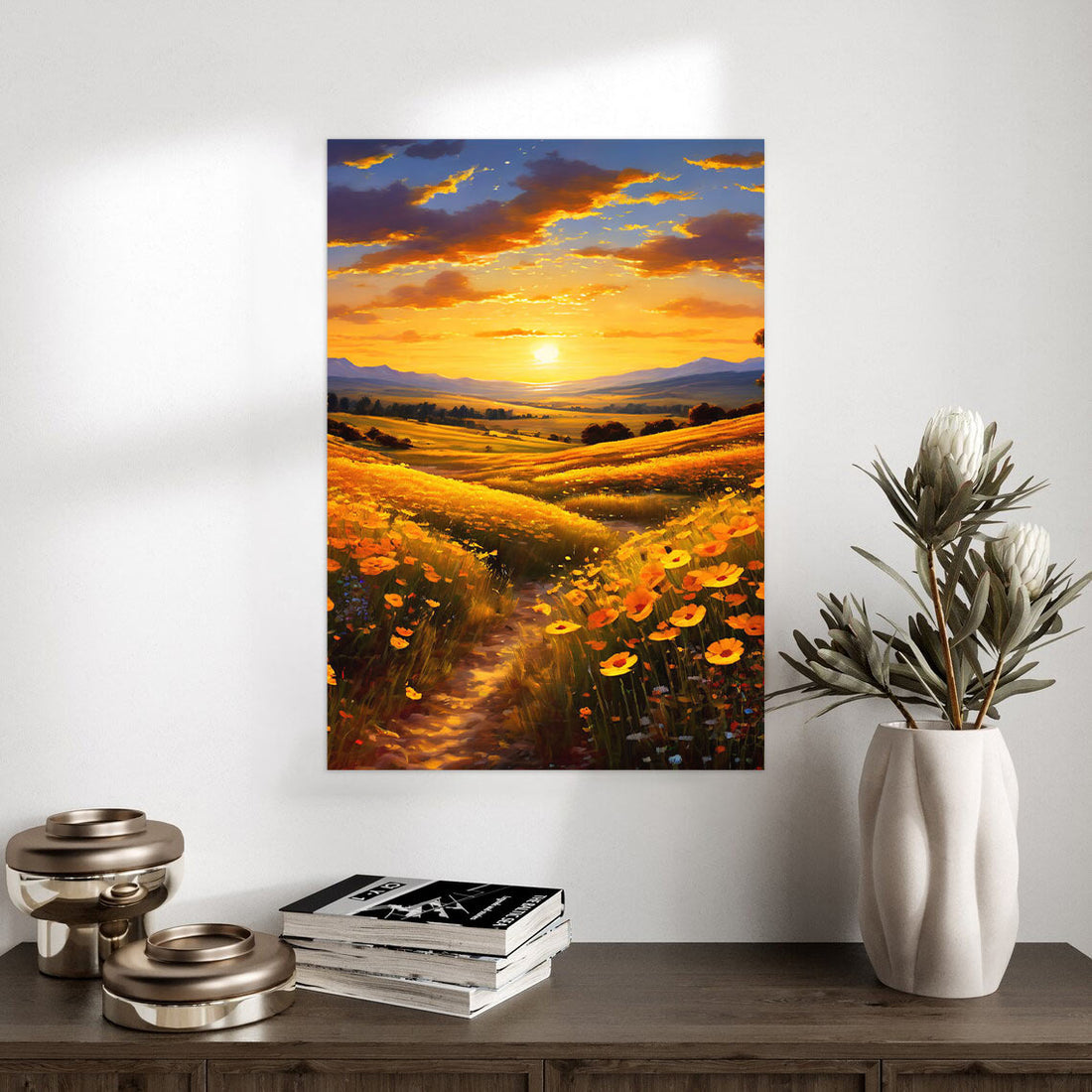 Sunset Over Golden Fields – Breathtaking Nature Poster