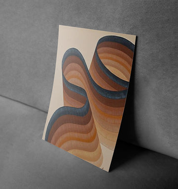 Winding Horizons – Earth-Toned Abstract Poster