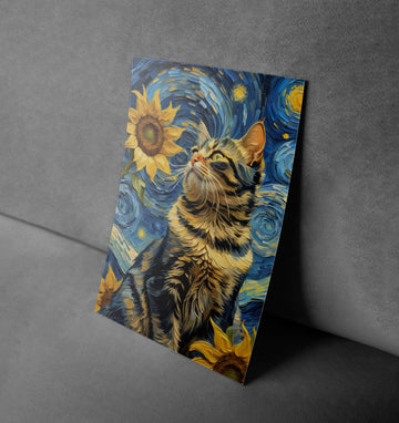 Van Gogh's Cat: A Starry Night Felinescape