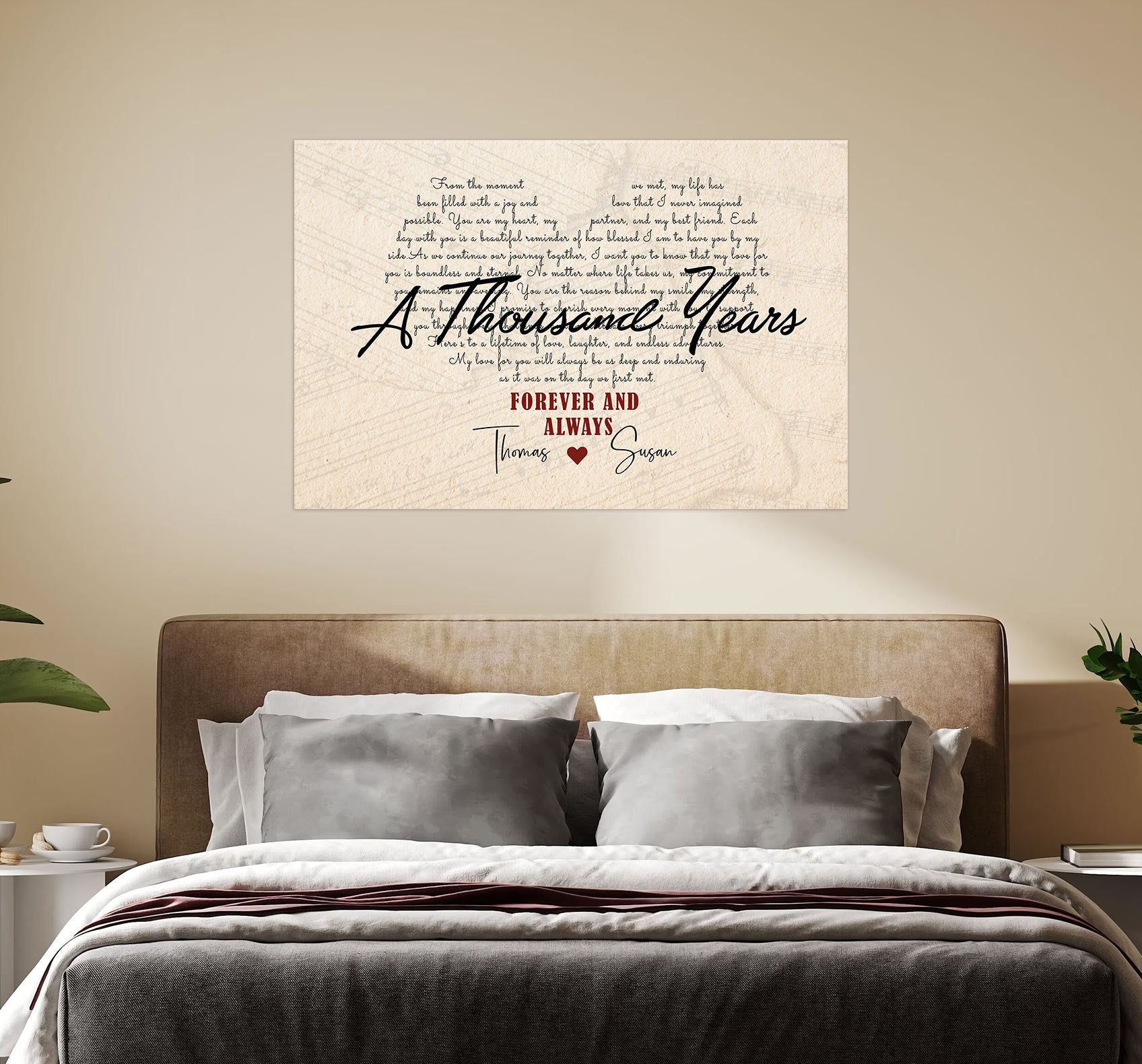 A Thousand Years - Personalized Love Letter Canvas for Bedroom