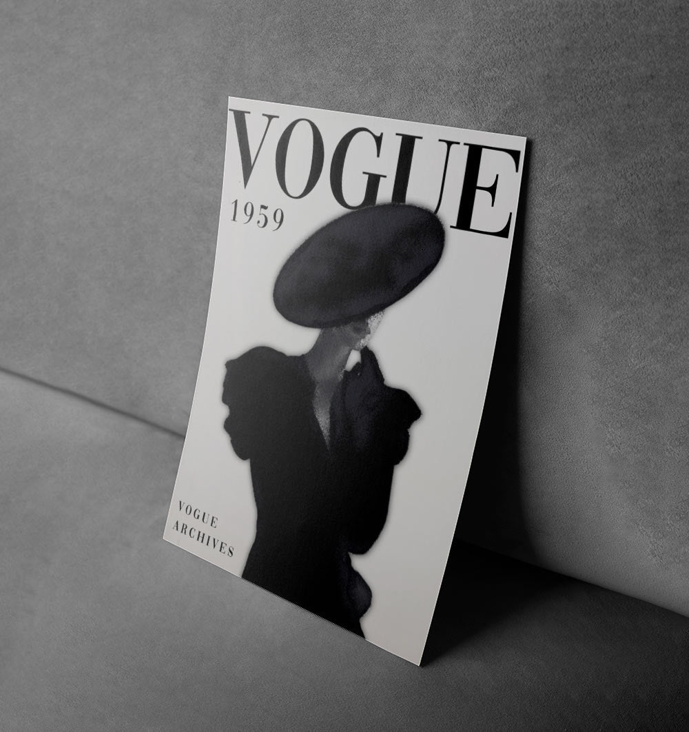 Vogue 1959 – Timeless Black & White Fashion Poster