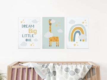 Whimsical Nursery Poster  - Dream Big and Explore the Rainbow