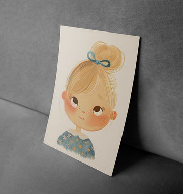 Charming Blonde Girl Cartoon Poster