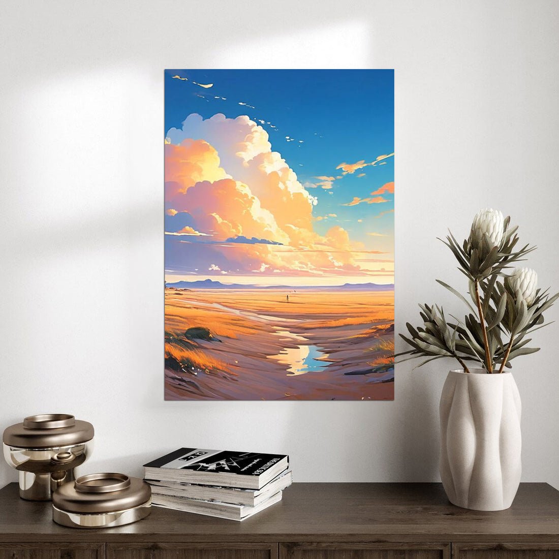 Sunlit Horizons - Dreamscape Galaxy Canvas Poster