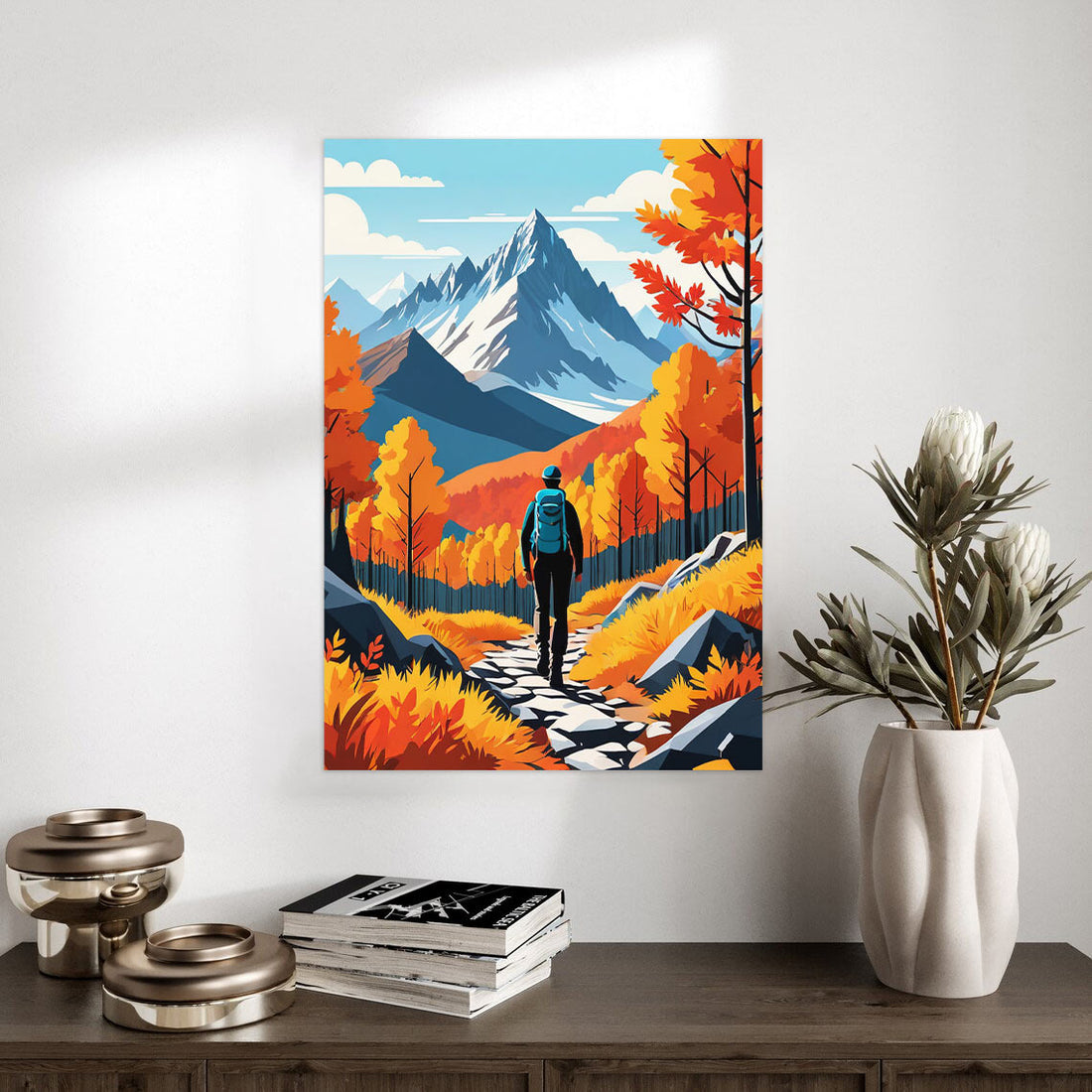 Autumn Trail – Vibrant Mountain Hiking Poster