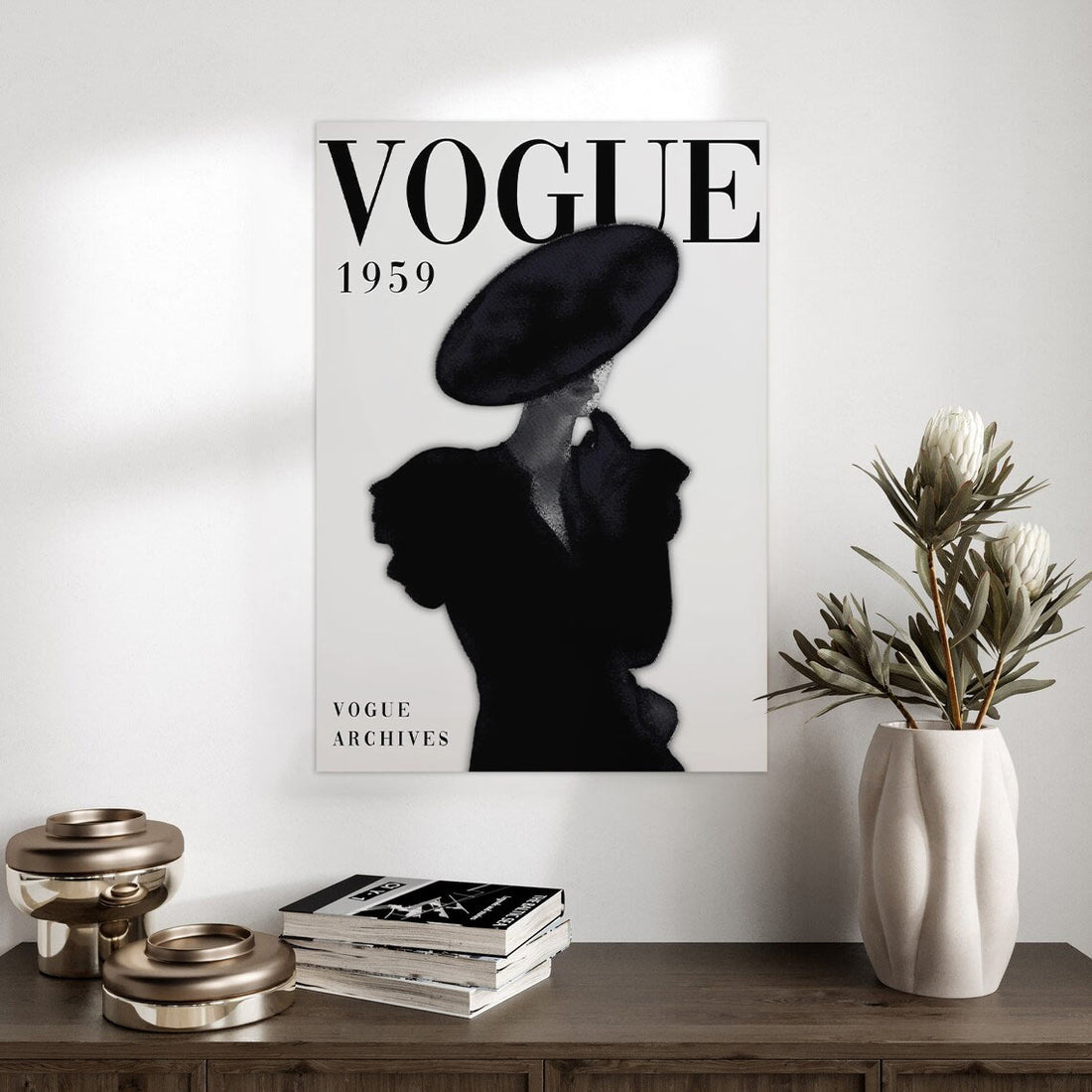 Vogue 1959 – Timeless Black & White Fashion Poster