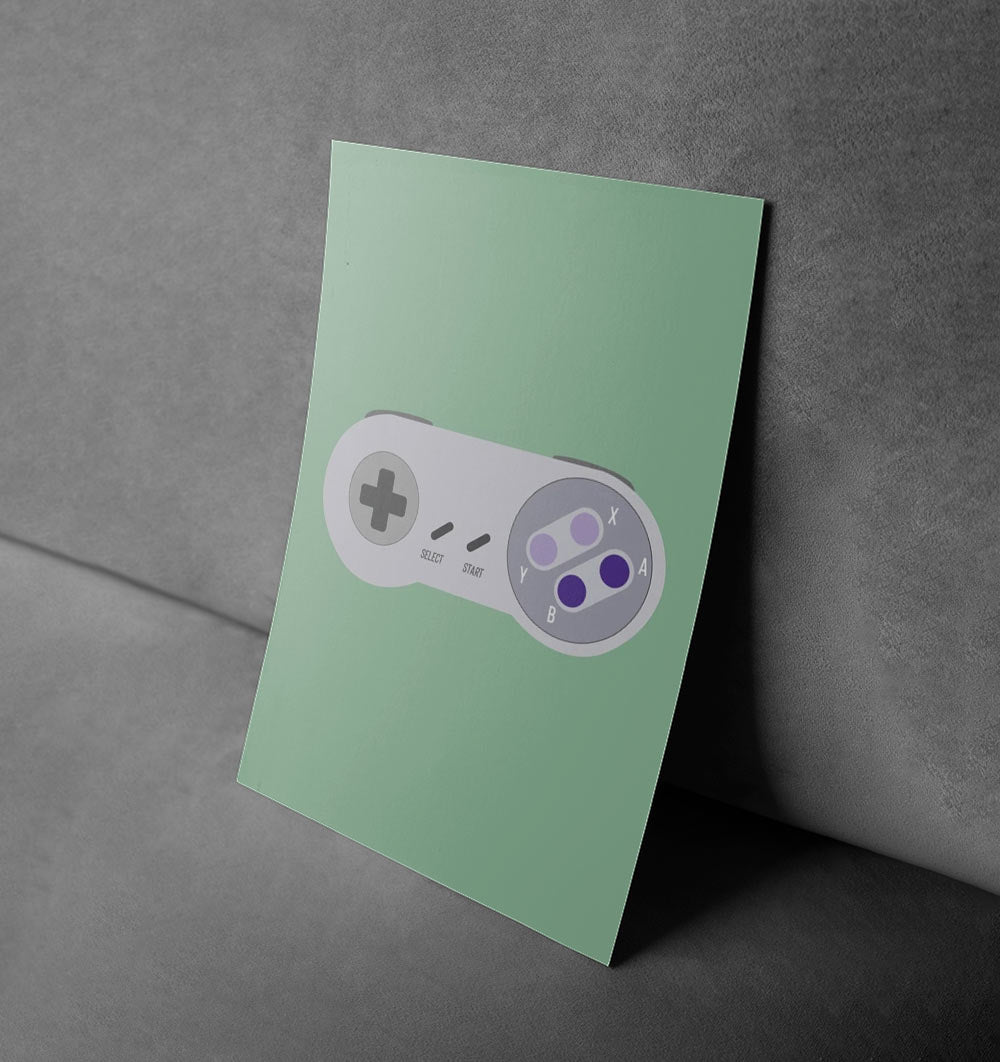 SNES Controller Retro Minimalist Poster