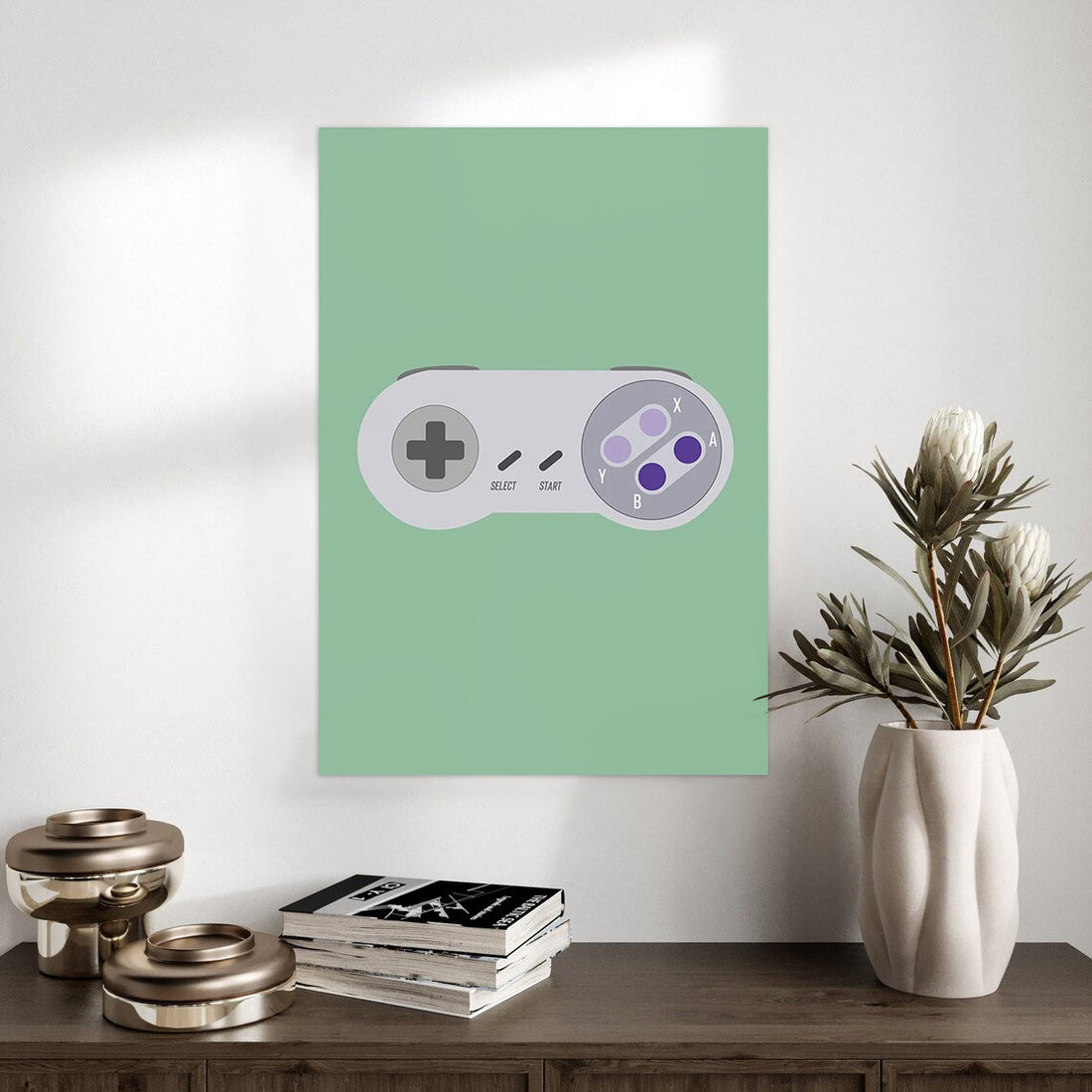 SNES Controller Retro Minimalist Poster