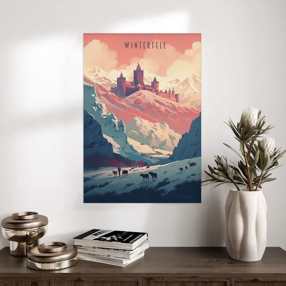 Winterfell Castle Fantasy Landscape Poster