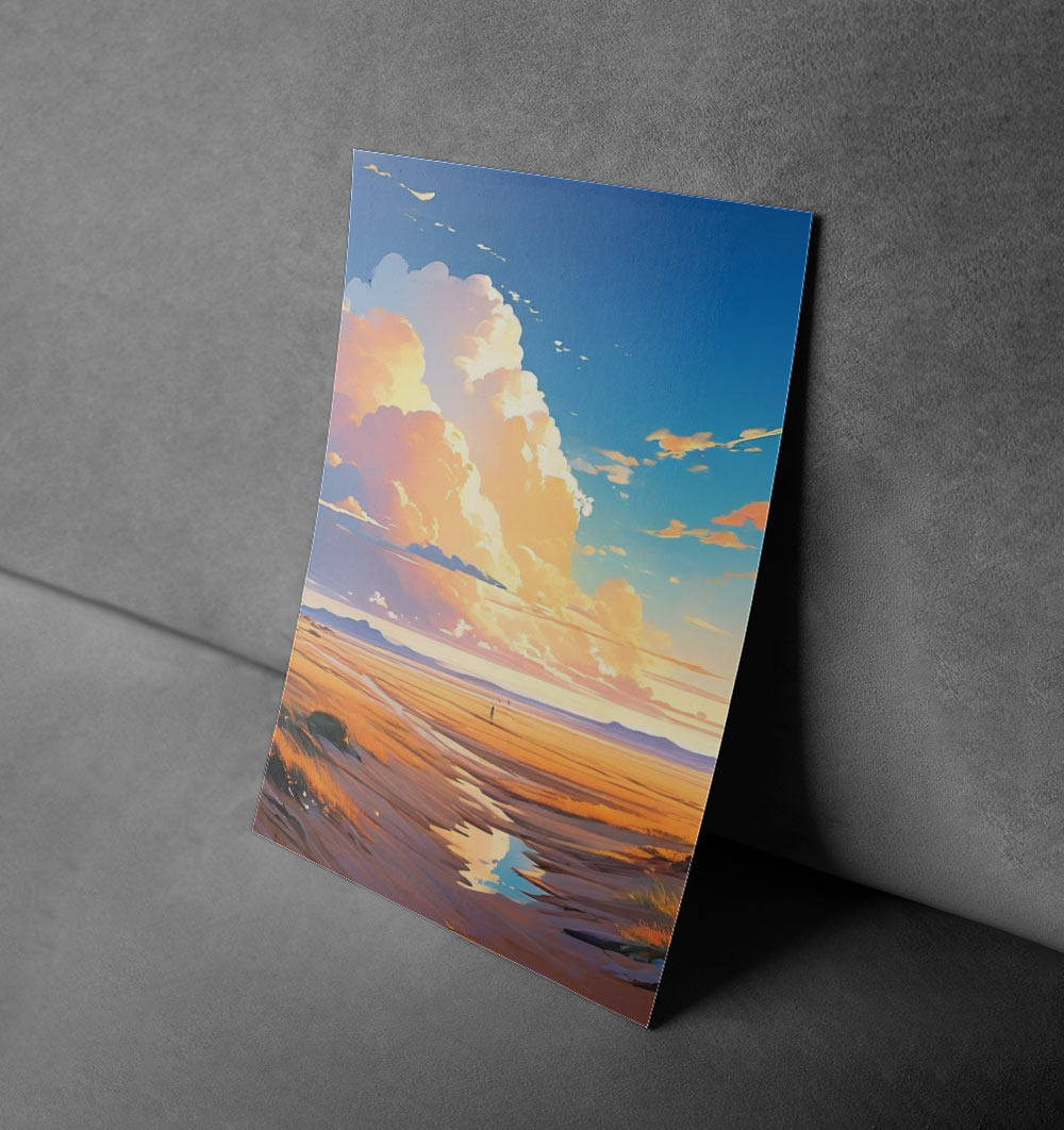 Golden Horizon - Celestial Dreamscape Canvas Poster