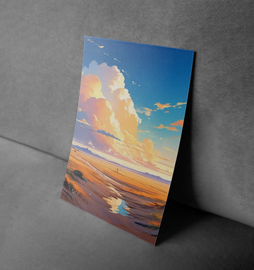 Golden Horizon - Celestial Dreamscape Canvas Poster