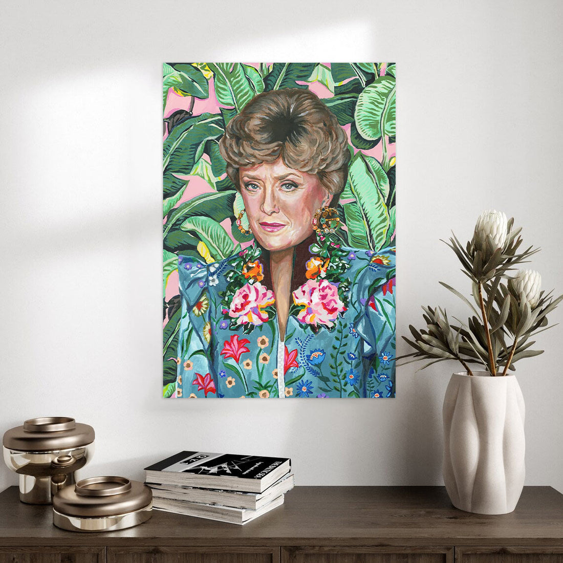 Tropical Elegance – Vibrant Fashion Portrait Poster