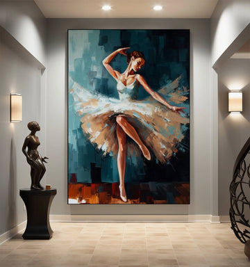 Grace in Motion – Ballerina in Dance  Oil Painting Canvas