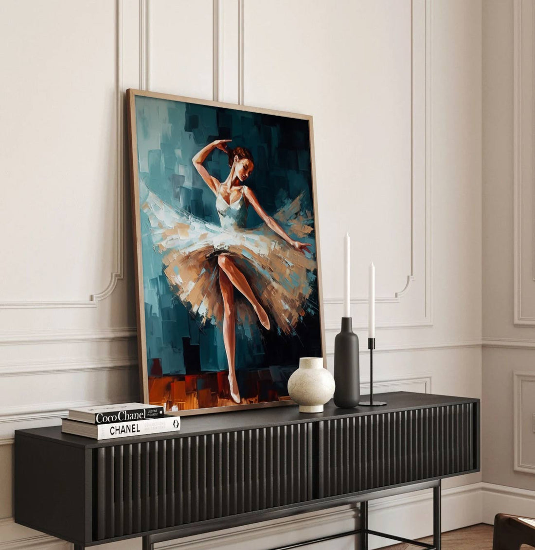 Grace in Motion – Ballerina in Dance  Oil Painting Canvas