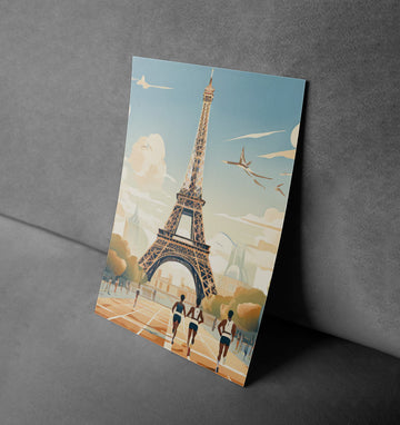 Eiffel Tower Marathon – Motivational Running Poster