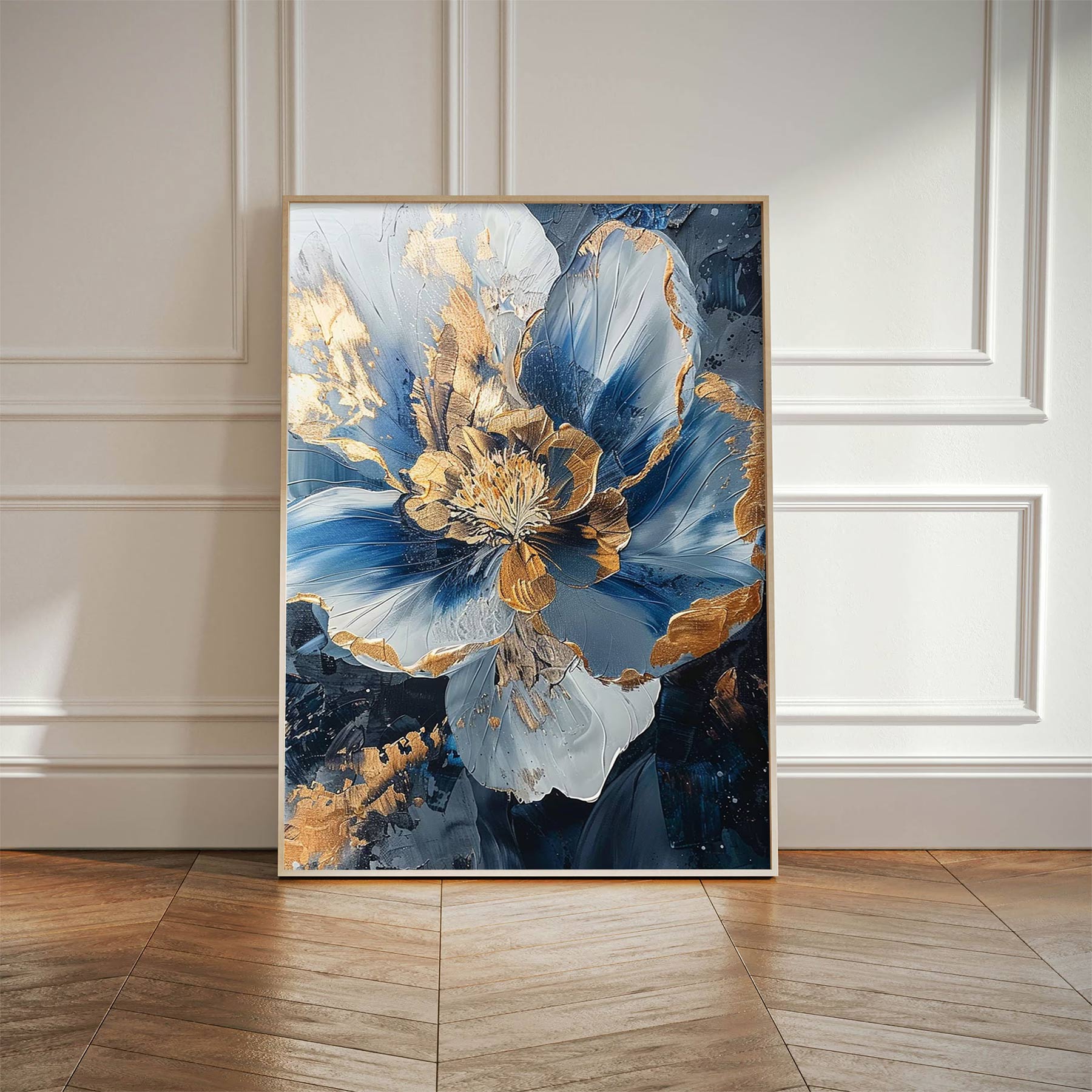 Midnight Bloom: A Celestial Floral Canvas