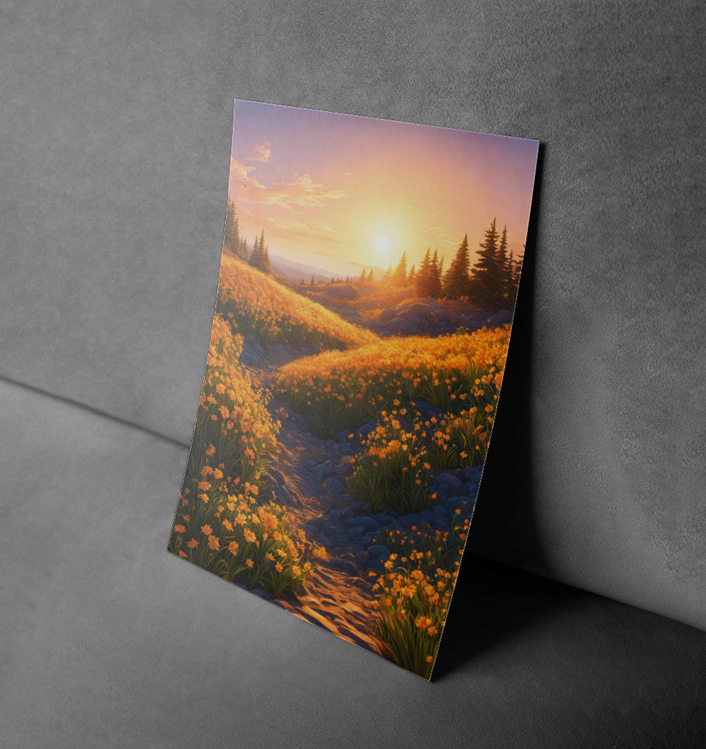 Golden Horizon Path – Serene Nature Poster