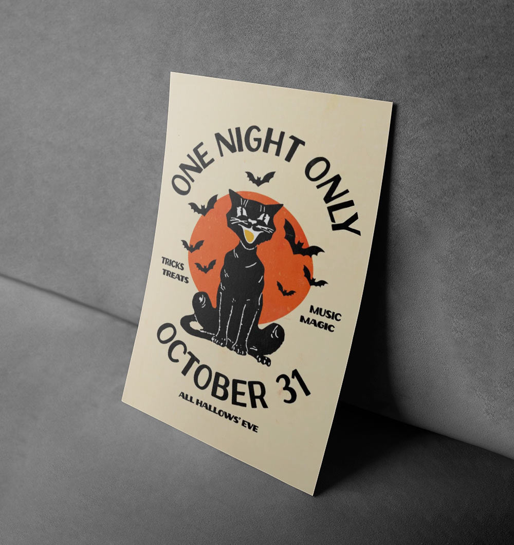 One Night Only: Black Cat's Halloween Celebration Poster