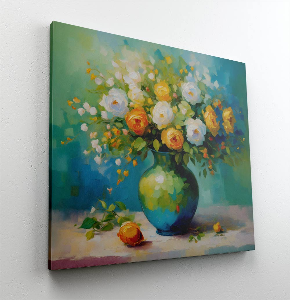 Blushing Petals: Dreamy Floral Oil Painting