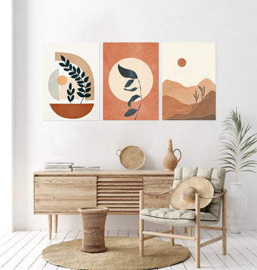 Earthy Minimalism Wall Art Set