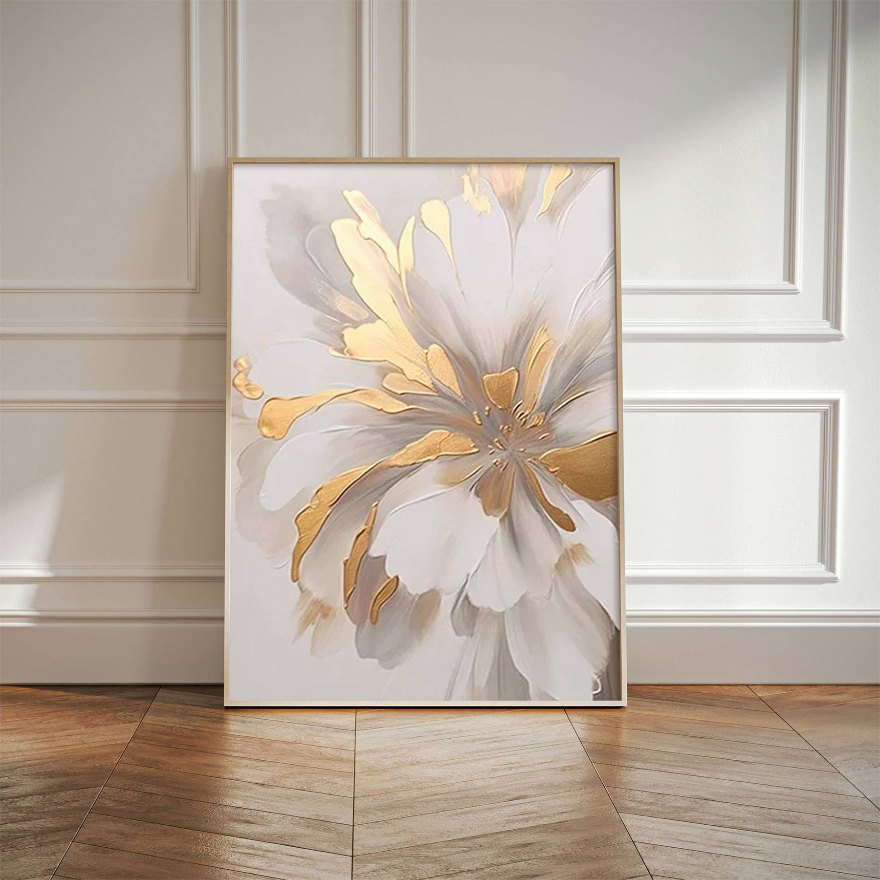 Golden Petals: A Luxurious Floral Canvas