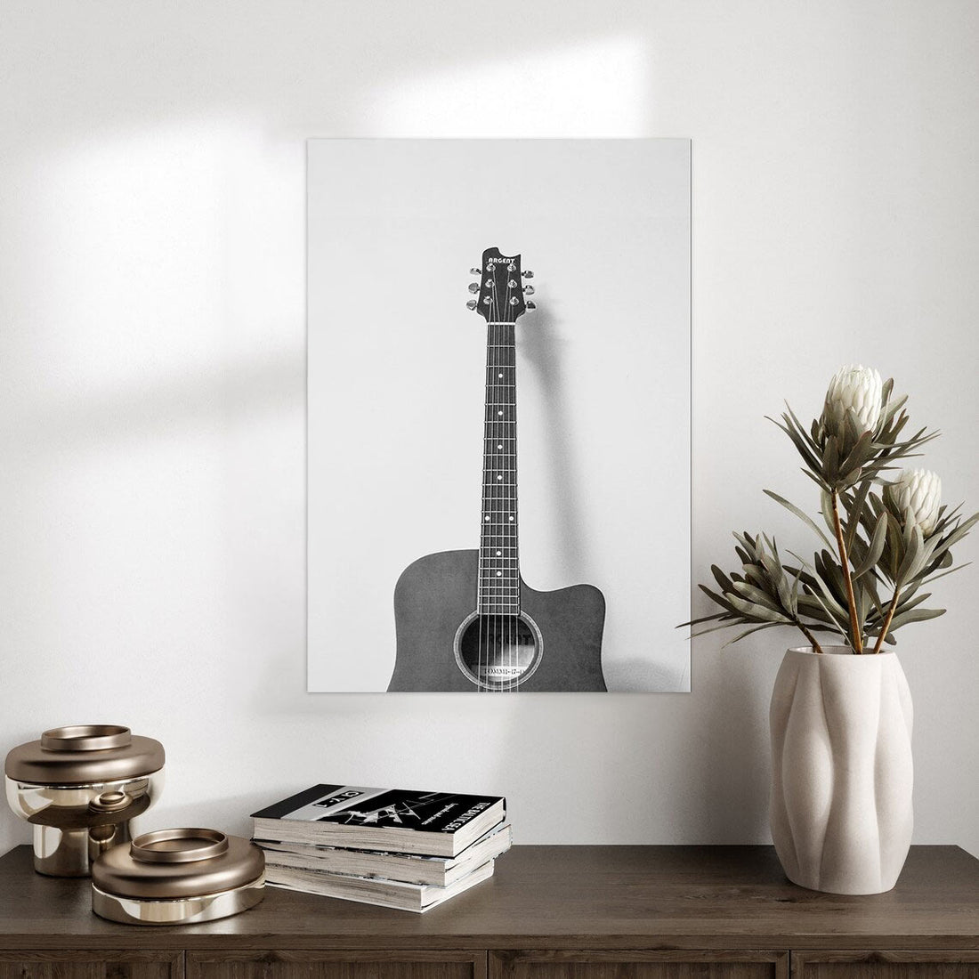 Acoustic Guitar Minimalist Art Print - A Tribute to Classic Sound