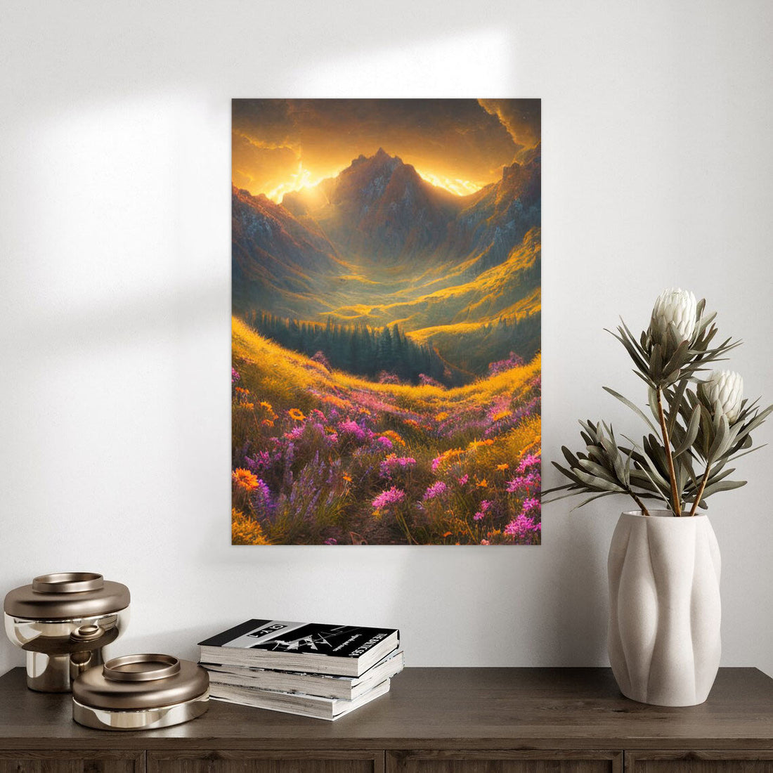 Sunset Peaks – Majestic Mountain Landscape Poster