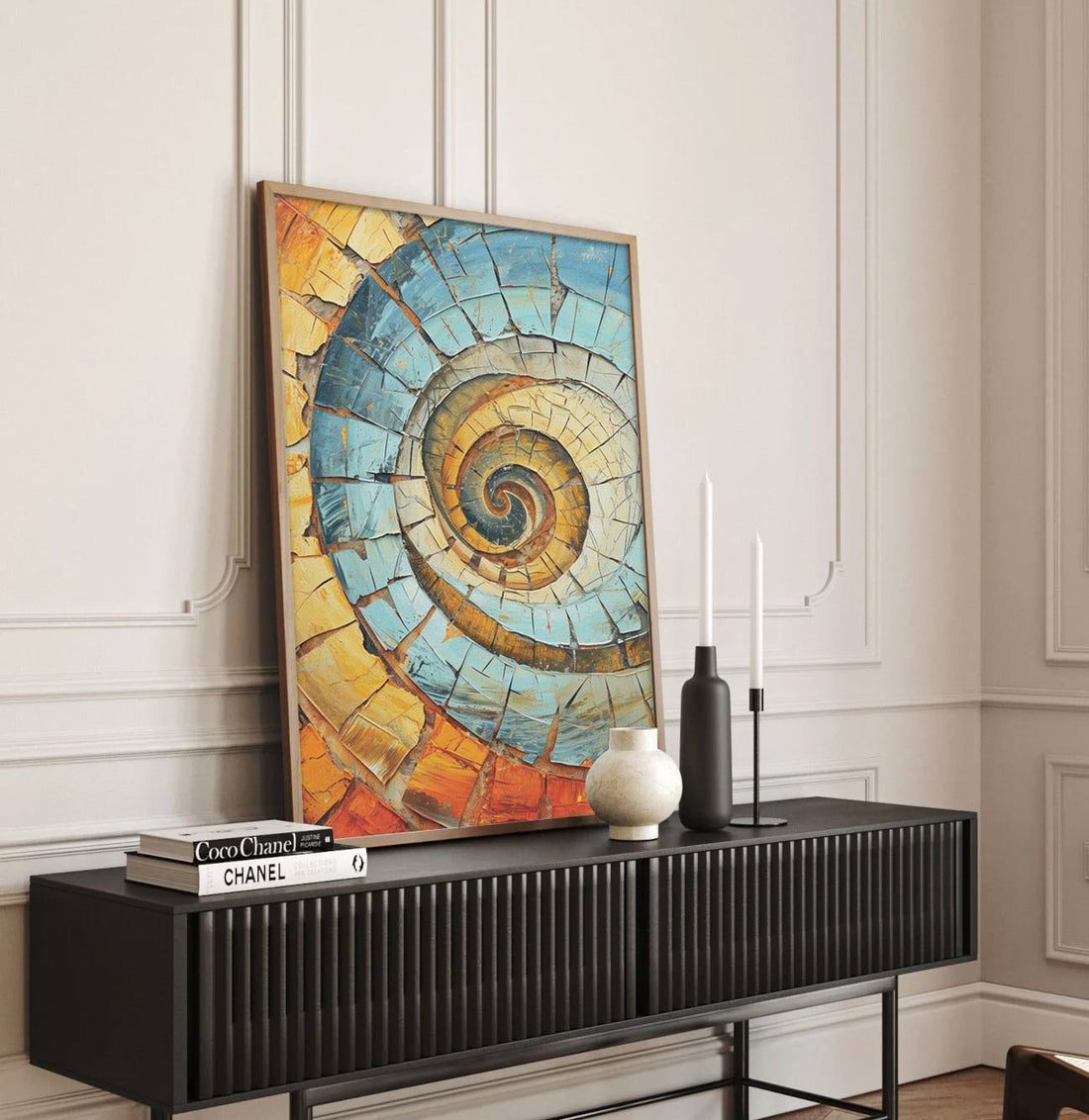 Vibrant Spiral Nautilus Canvas Print – A Symbol of Nature’s Beauty