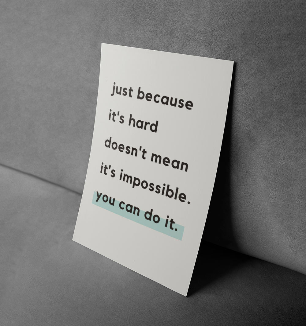 You Can Do It - Motivational Canvas Print for Workspace Inspiration