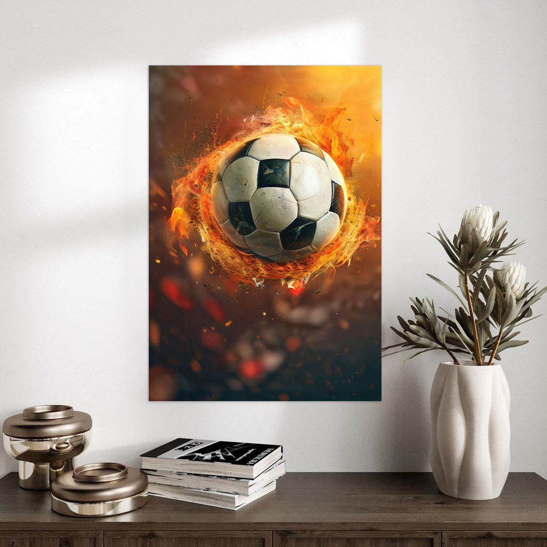 Fiery Soccer Explosion – Dynamic Sports Poster