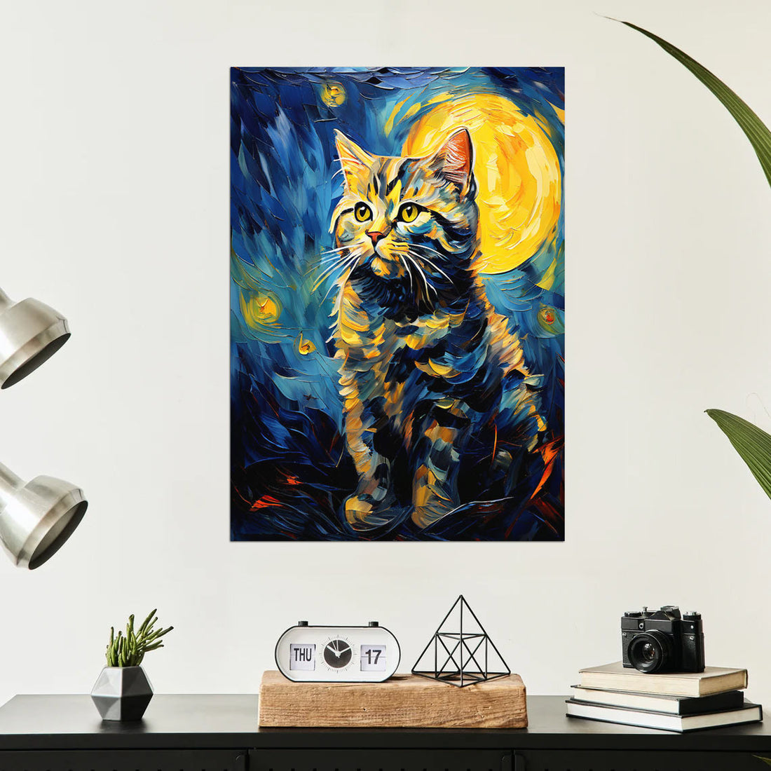 Starry-Eyed Kitty: A Van Gogh-Inspired Dream