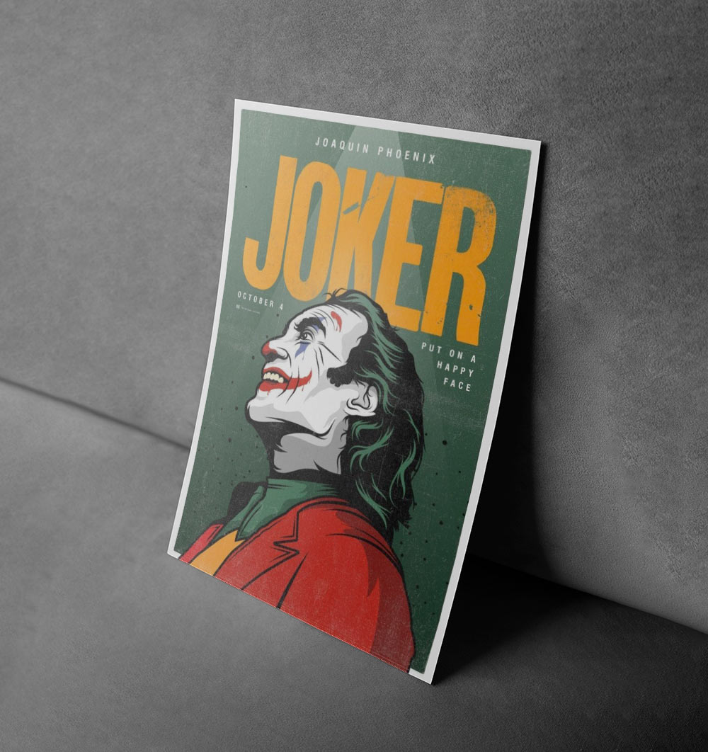 Joaquin Phoenix Joker Retro Movie Poster