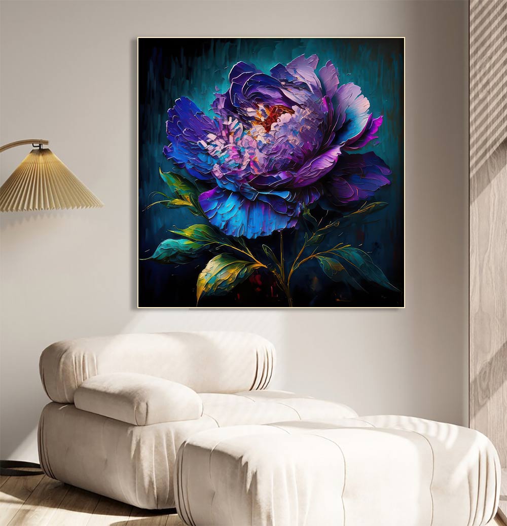 Mystical Bloom: Vibrant Floral Oil Painting