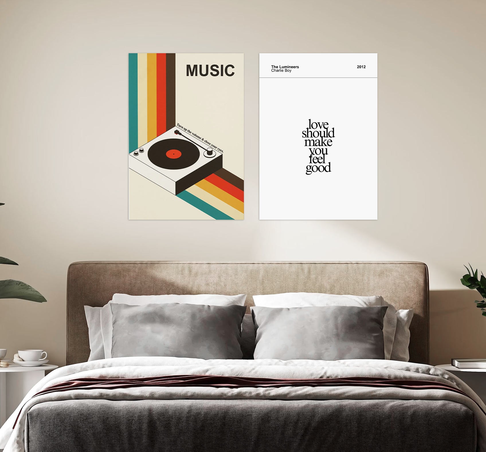 Inspirational Vinyl Record & Music Lover Poster Set for Bedroom